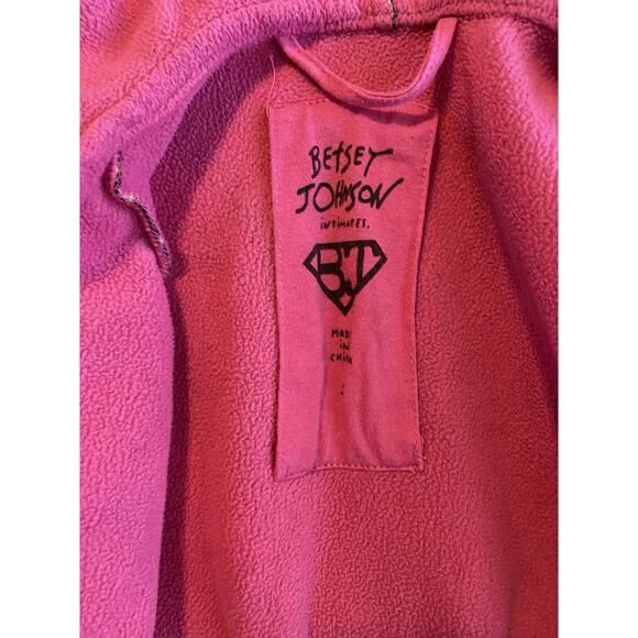 BETSEY JOHNSON Fleece Robe Womens S Small Leopard Print w Belt & Hood Soft Robe - Picture 10 of 16